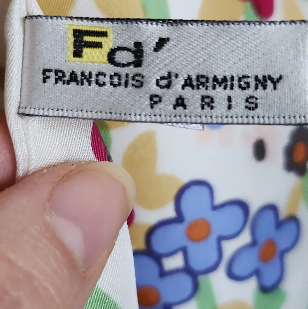Francois d'Armigny Paris Silk Scarf Double Sided